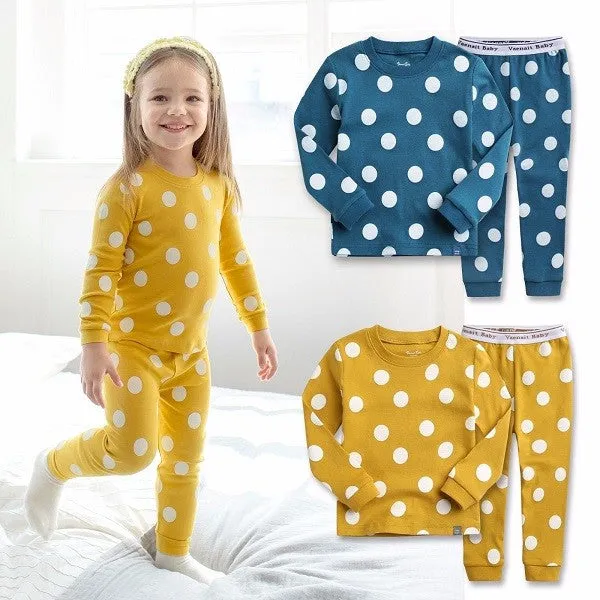 Polka Dot Blue Long Sleeve Pajama