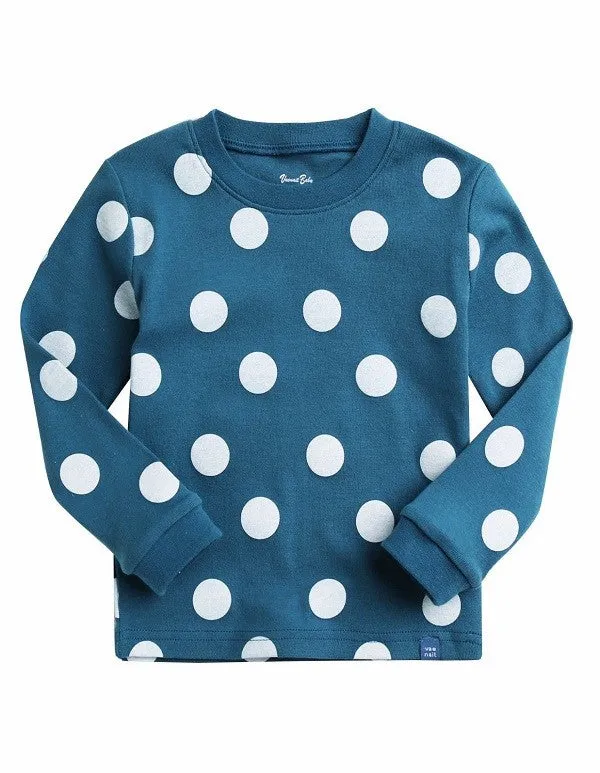 Polka Dot Blue Long Sleeve Pajama