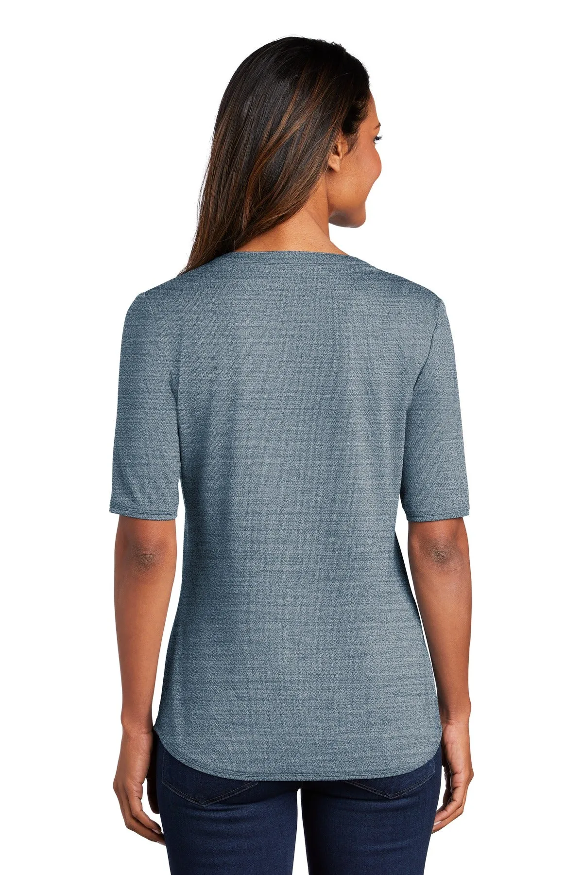 Port Authority Ladies Stretch Heather Open Neck Top LK583