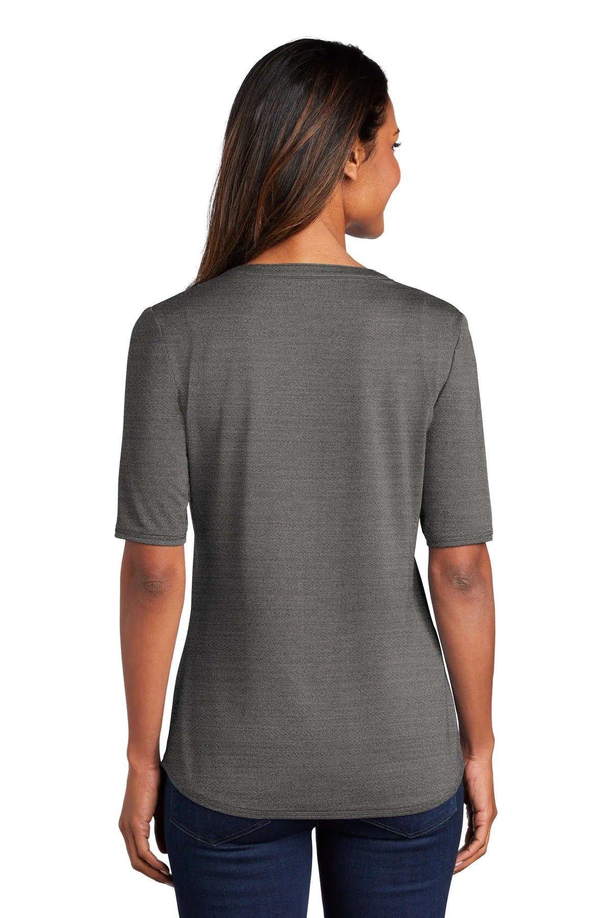 Port Authority Ladies Stretch Heather Open Neck Top LK583