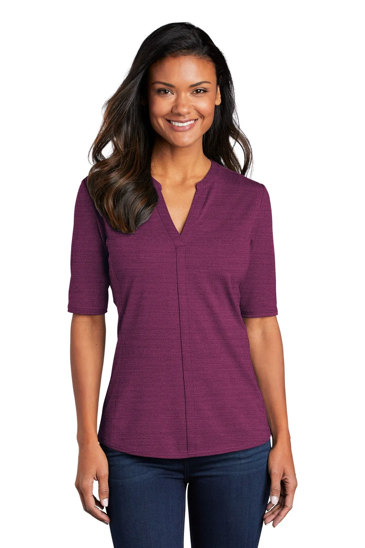 Port Authority Ladies Stretch Heather Open Neck Top LK583