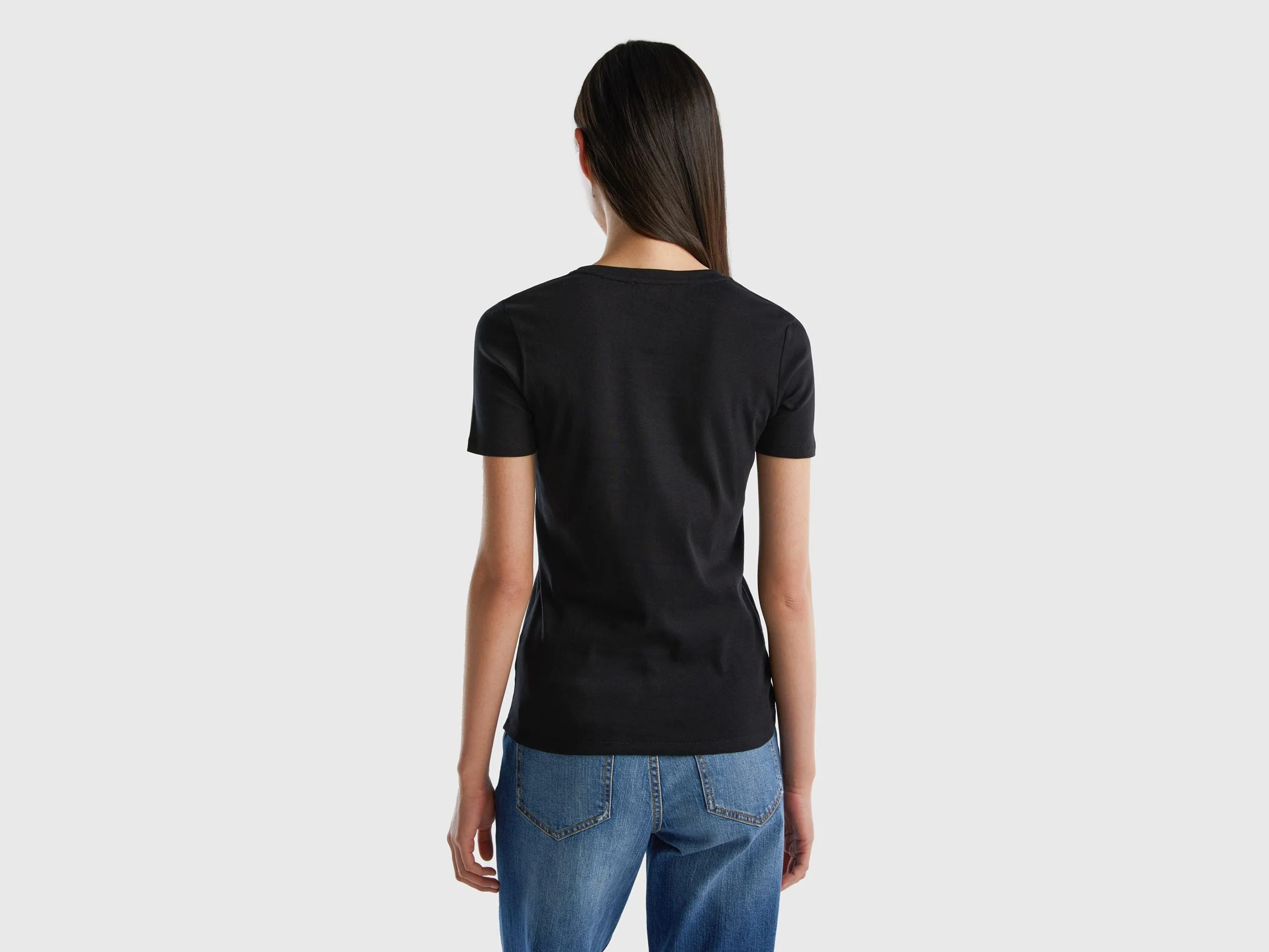 Pure cotton t-shirt with V-neck