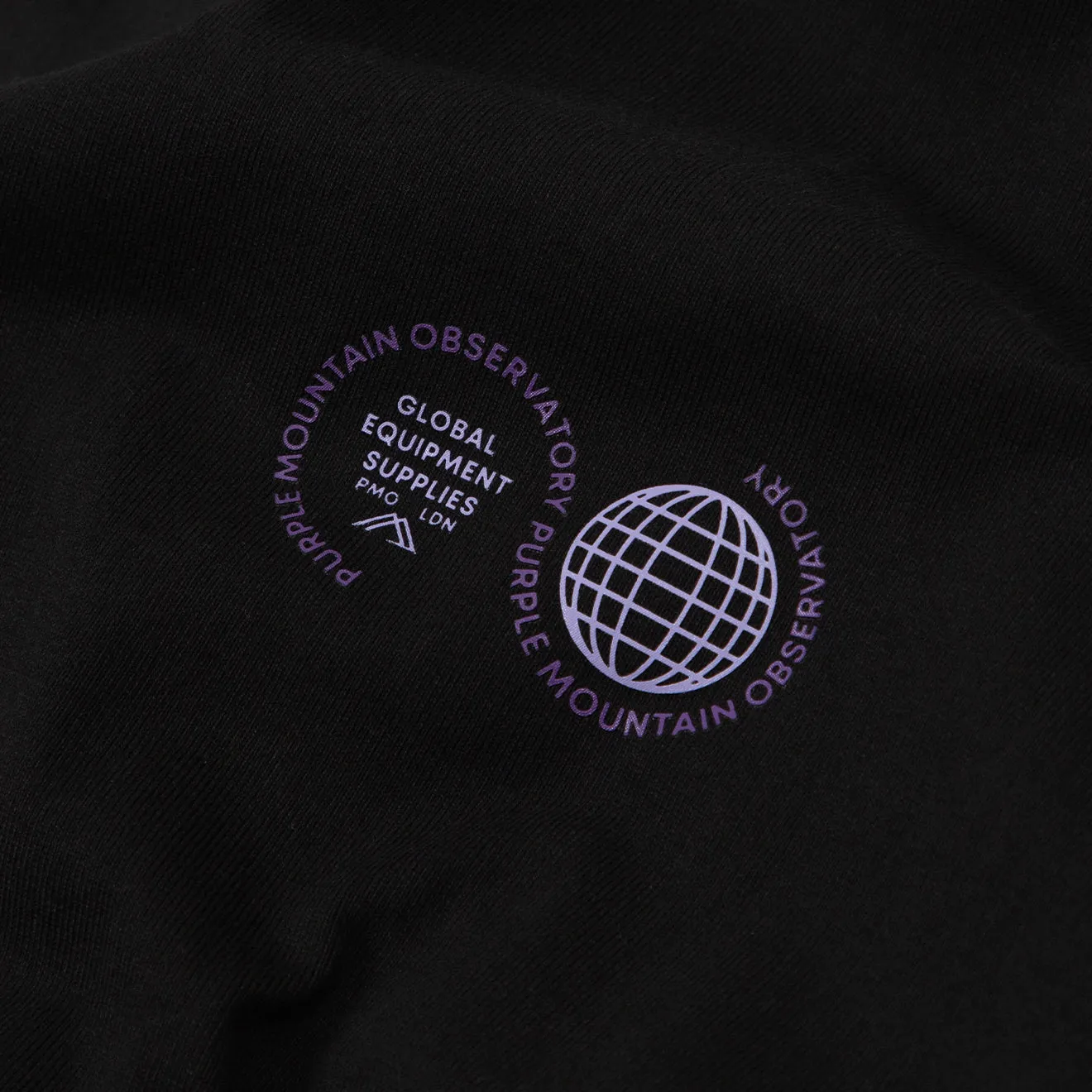 Purple Mountain Observatory Globe Logo L/S Tee Black