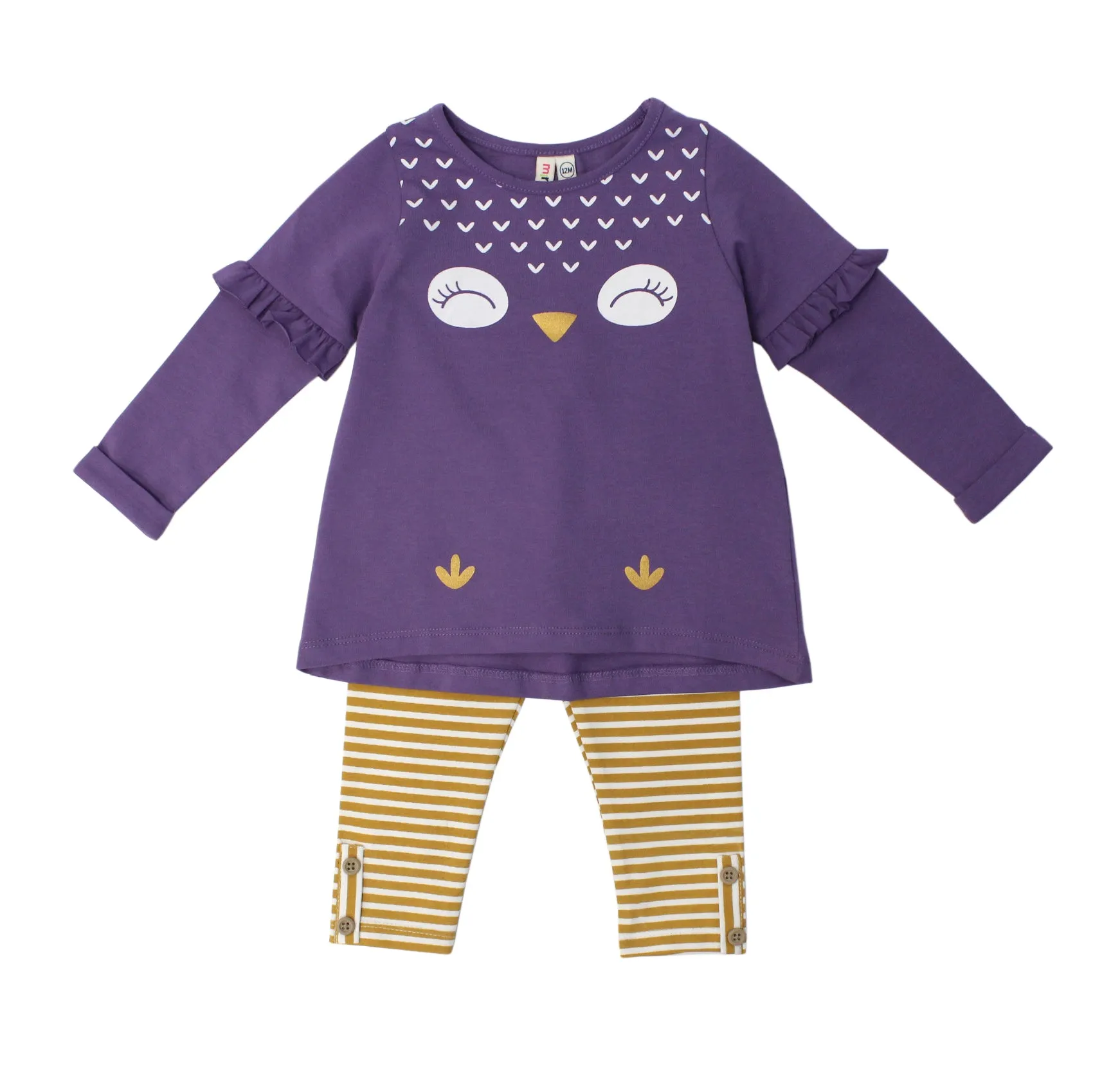 Purple Owl Tunic W/YD Stripe Legging