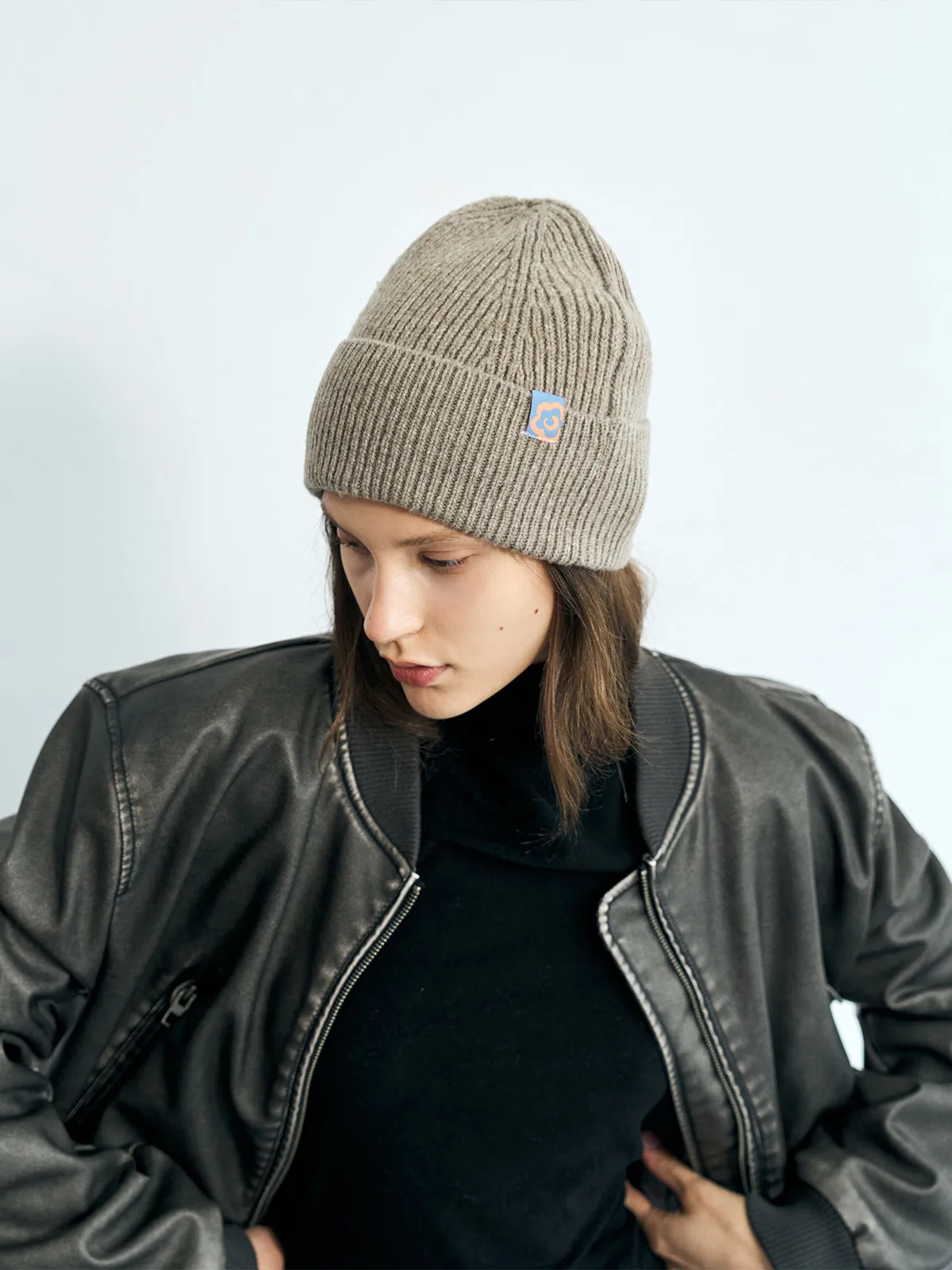 "Extra Fine Marino" Wool Knit Beanie Hat - Steel Grey