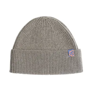 "Extra Fine Marino" Wool Knit Beanie Hat - Steel Grey