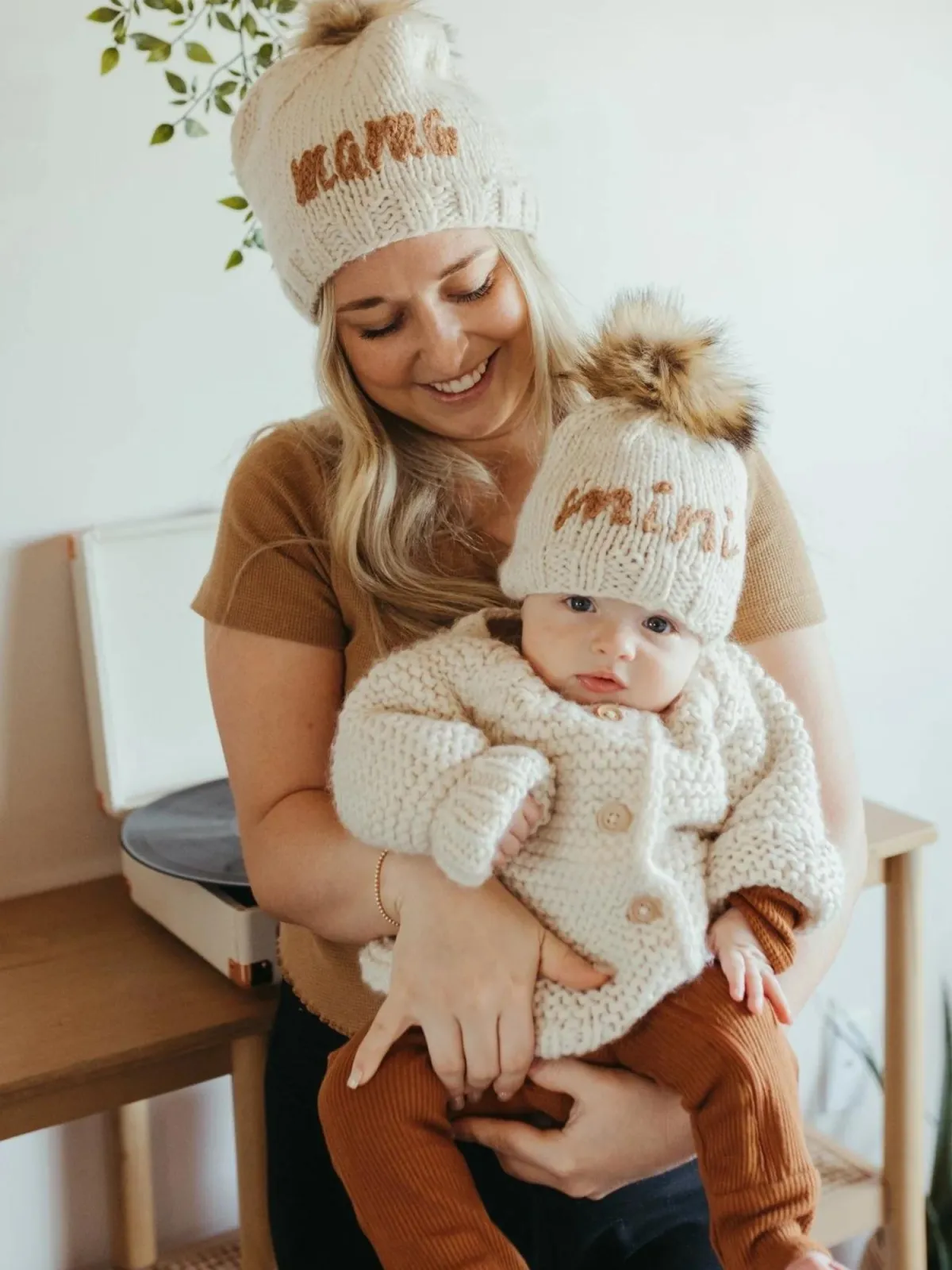 "Mini" Knit Beanie, Pecan