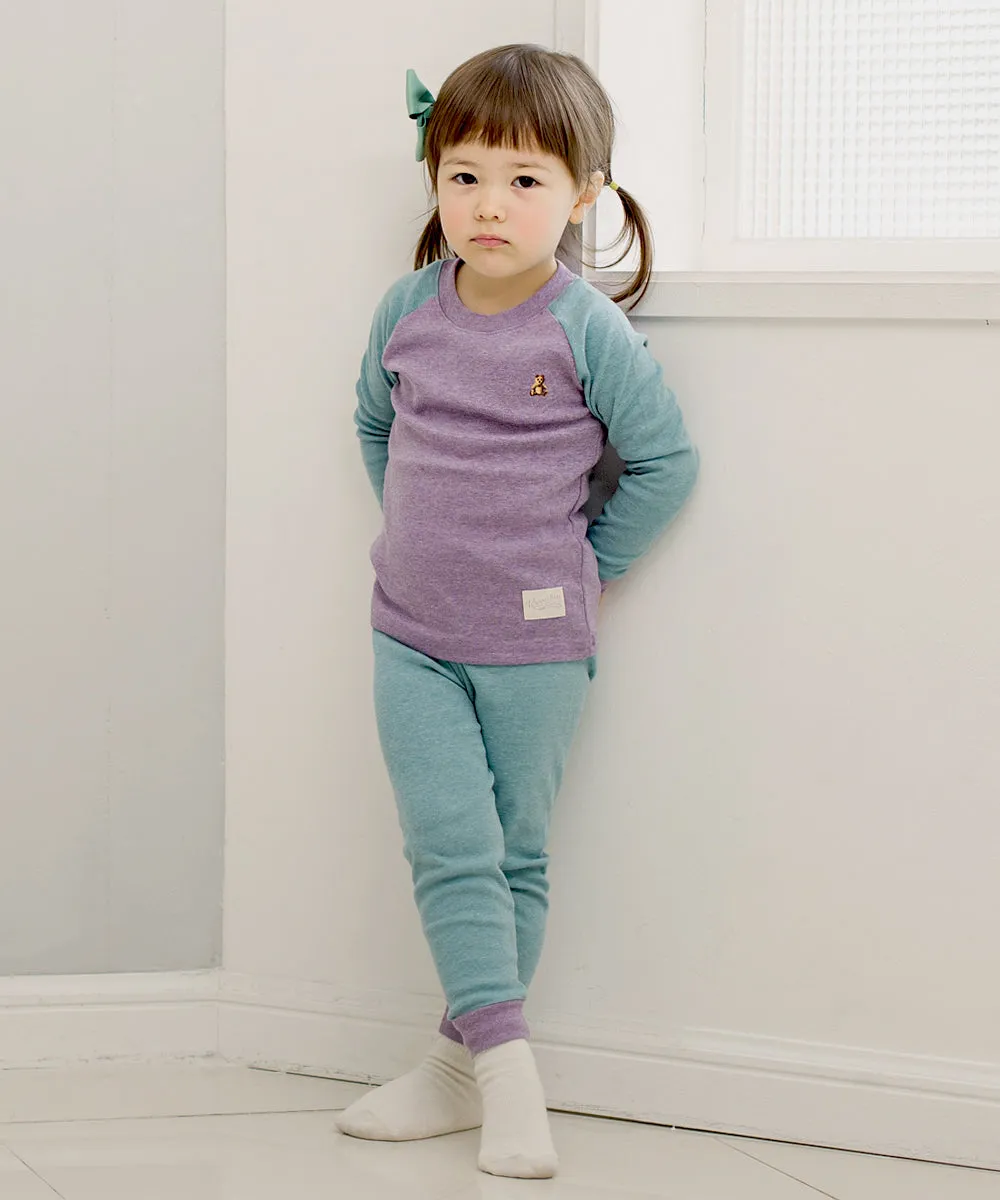 Raglan Purple Long Sleeve Pajamas