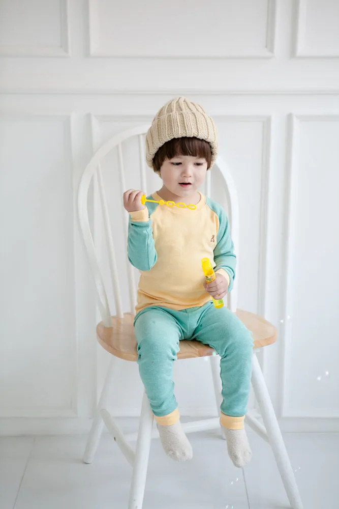 Raglan Yellow Long Sleeve Pajamas