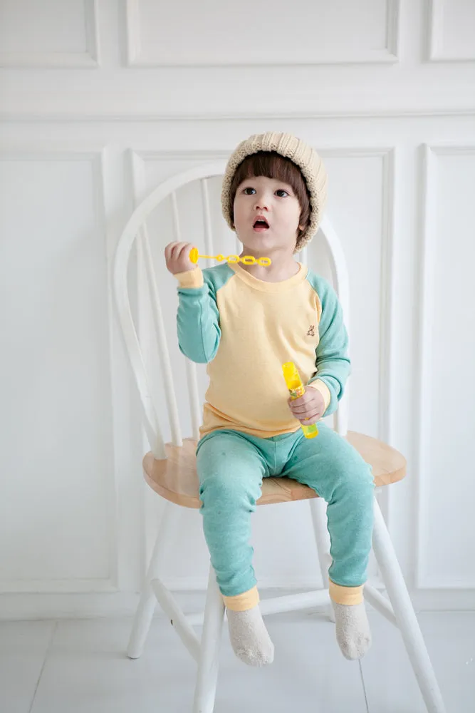 Raglan Yellow Long Sleeve Pajamas