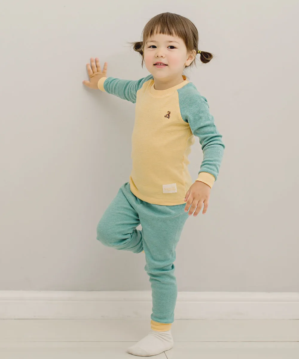 Raglan Yellow Long Sleeve Pajamas