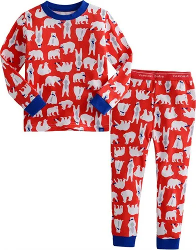 Red Polar Bear Long Sleeve Pajama