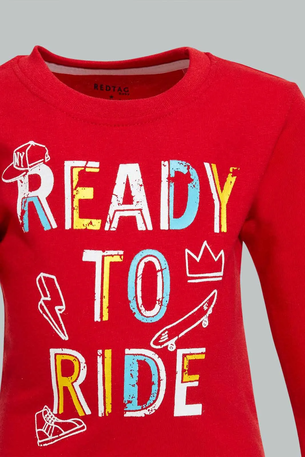 Red Slogan Print T-Shirt