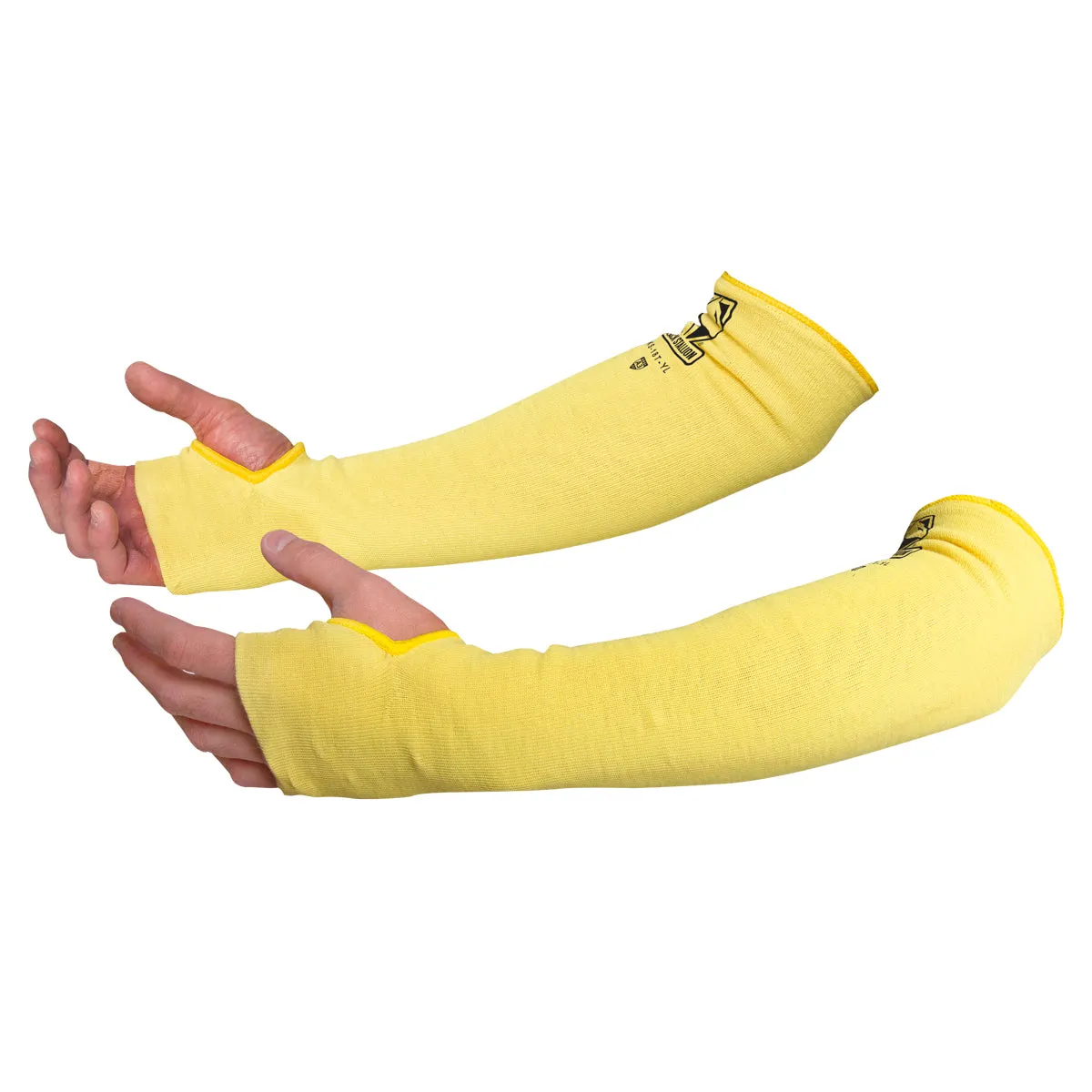 Revco KS-18T-YL 18" Yellow DuPont™ Kevlar® Knit A3 Cut-Resistant Sleeves w/ Thumb Slot (1 Pair)