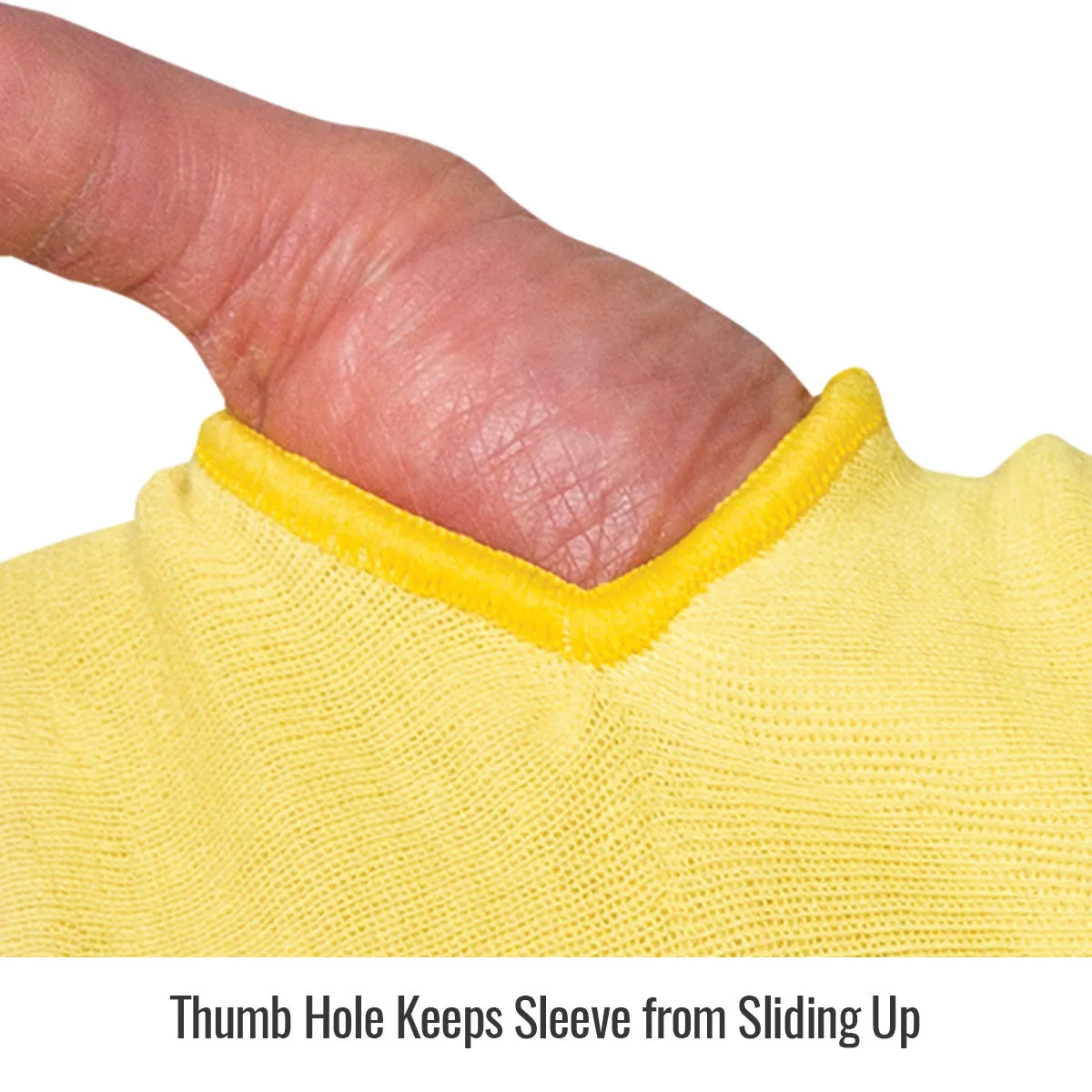 Revco KS-18T-YL 18" Yellow DuPont™ Kevlar® Knit A3 Cut-Resistant Sleeves w/ Thumb Slot (1 Pair)