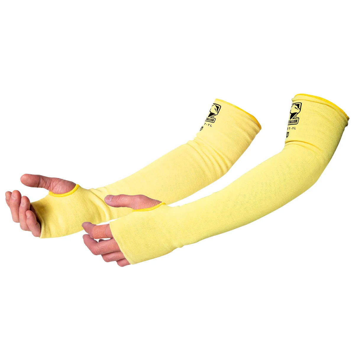 Revco KS-23T-YL 23" Yellow DuPont™ Kevlar® Knit A3 Cut Resistant Sleeves w/ Thumb Slot (1 Pair)