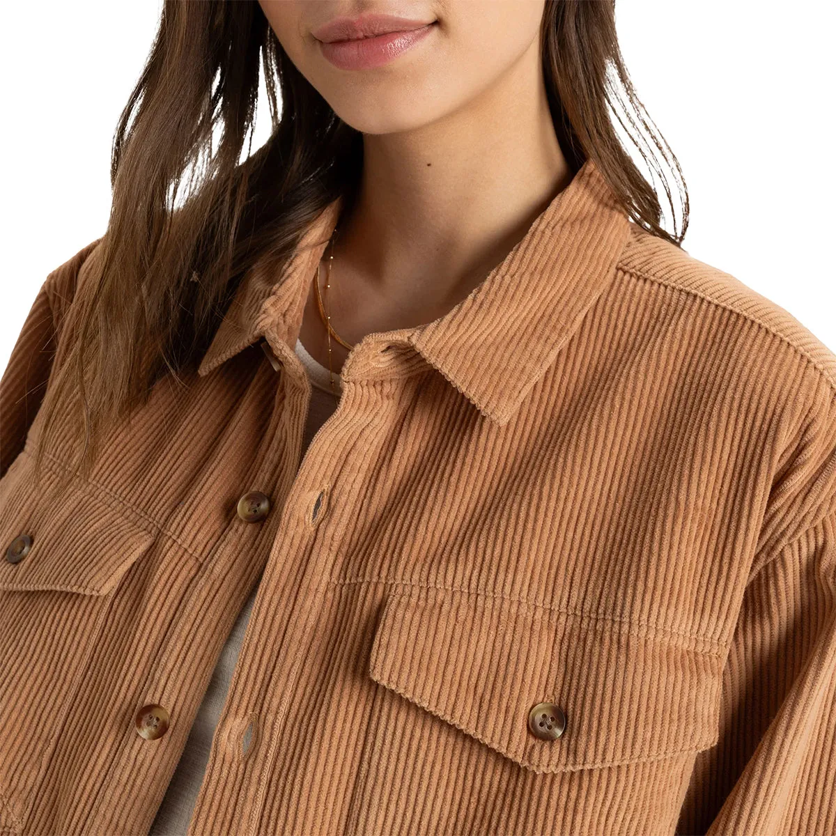 Roxy Let It Go Corduroy Long Sleeve Button-Up Shirt