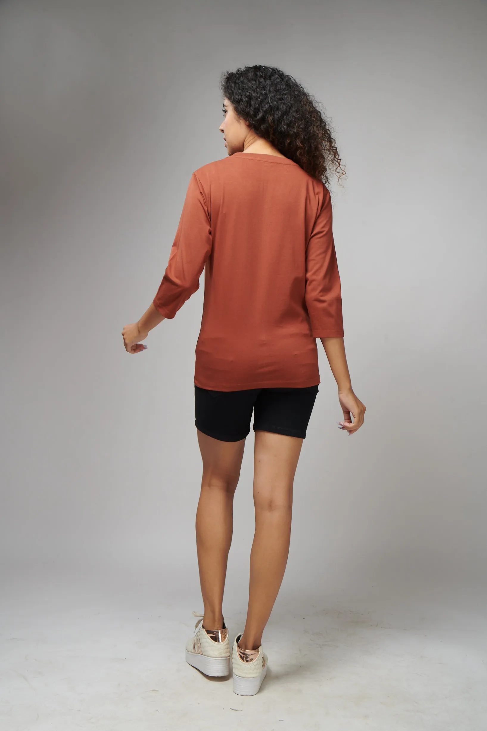 Rust 3/4th Sleeve T-Shirt