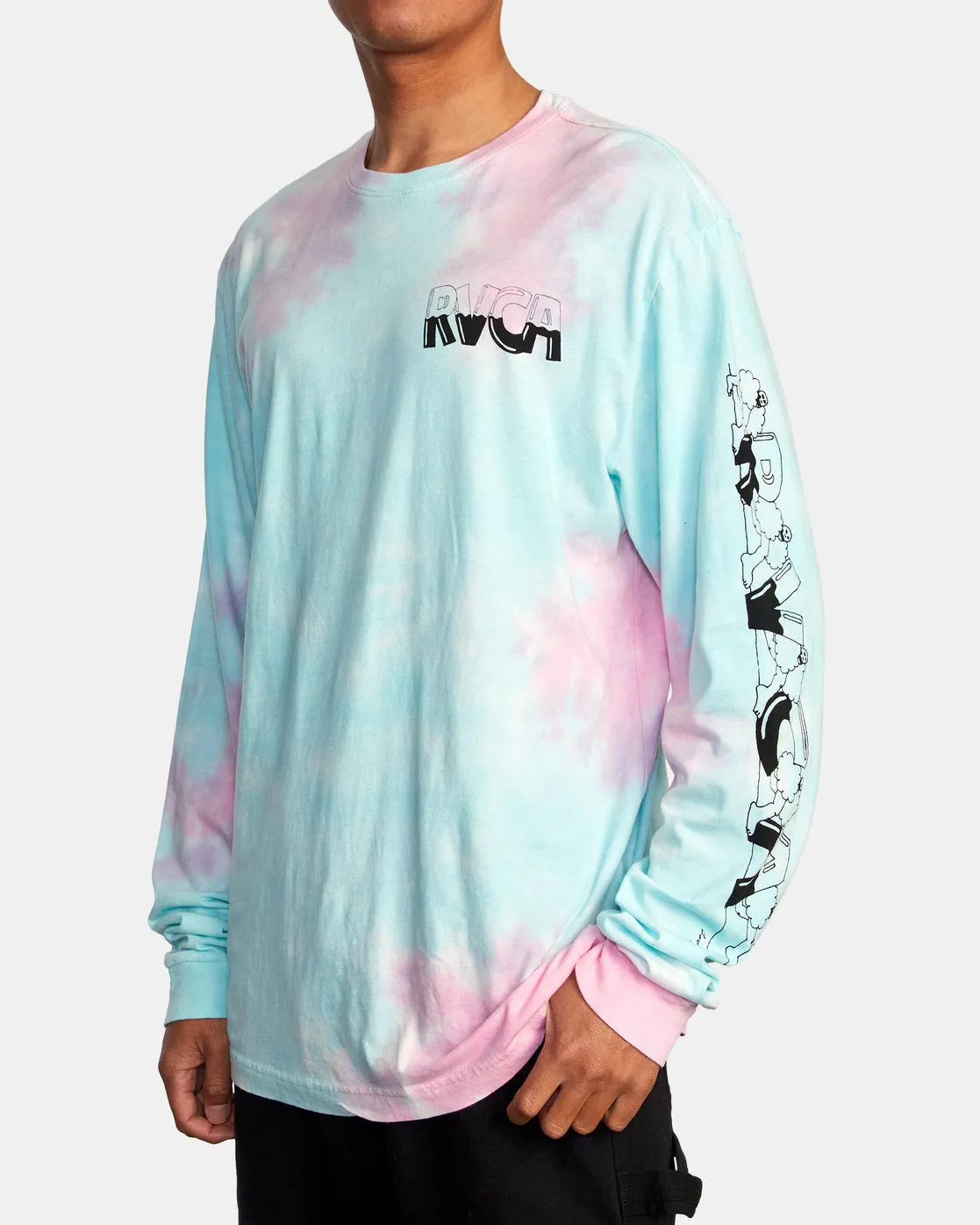 RVCA X Jesse Lortz Long Sleeve Tee - White Tie Dye