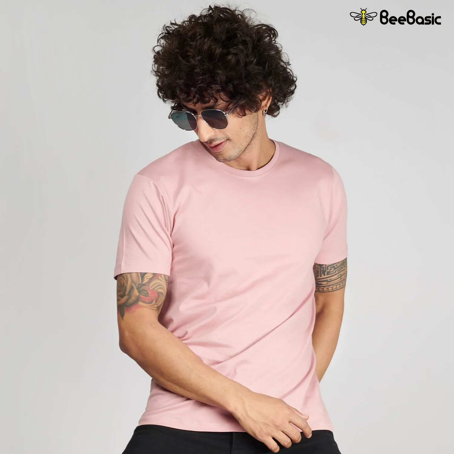 Salmon Pink Half Sleeve T-Shirt