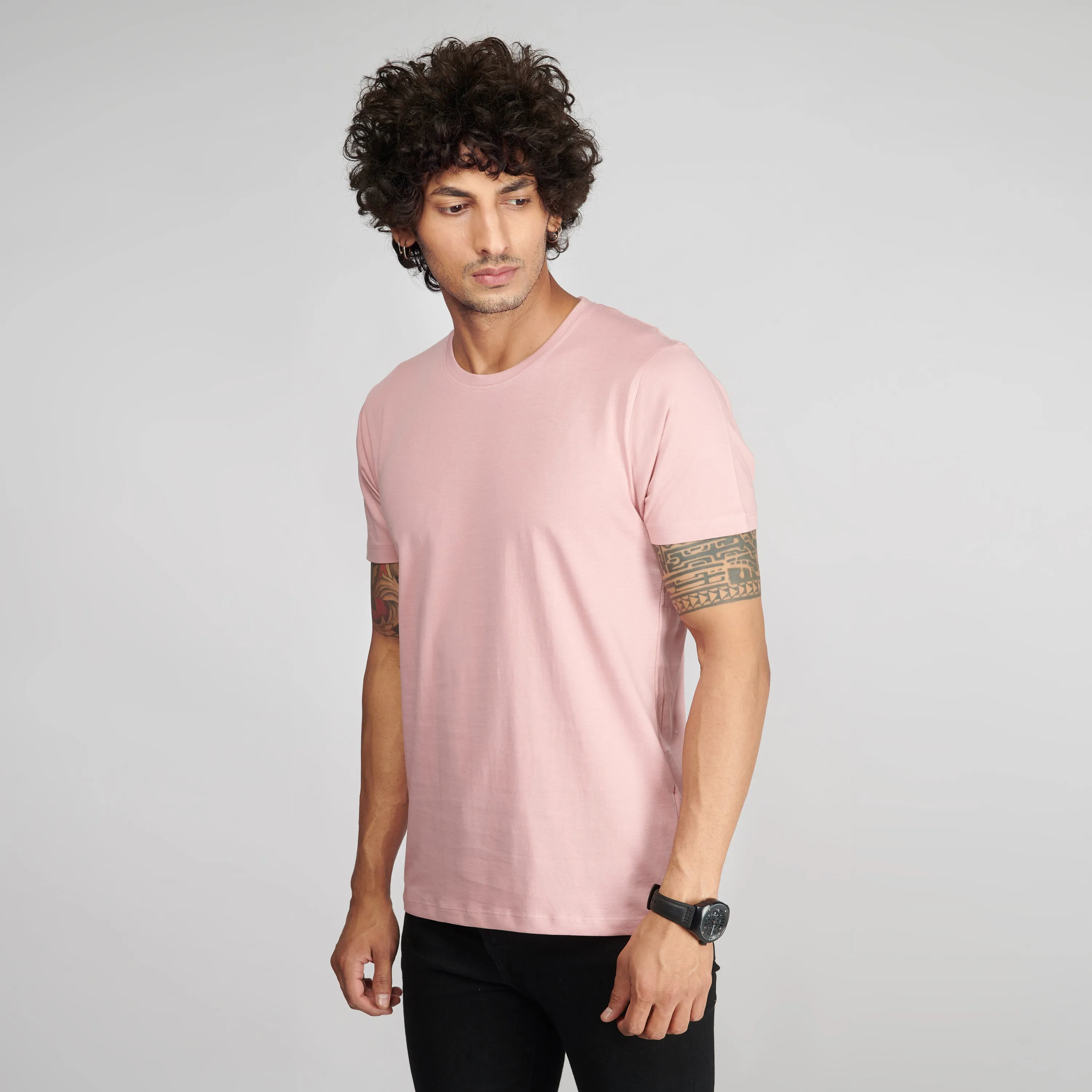 Salmon Pink Half Sleeve T-Shirt