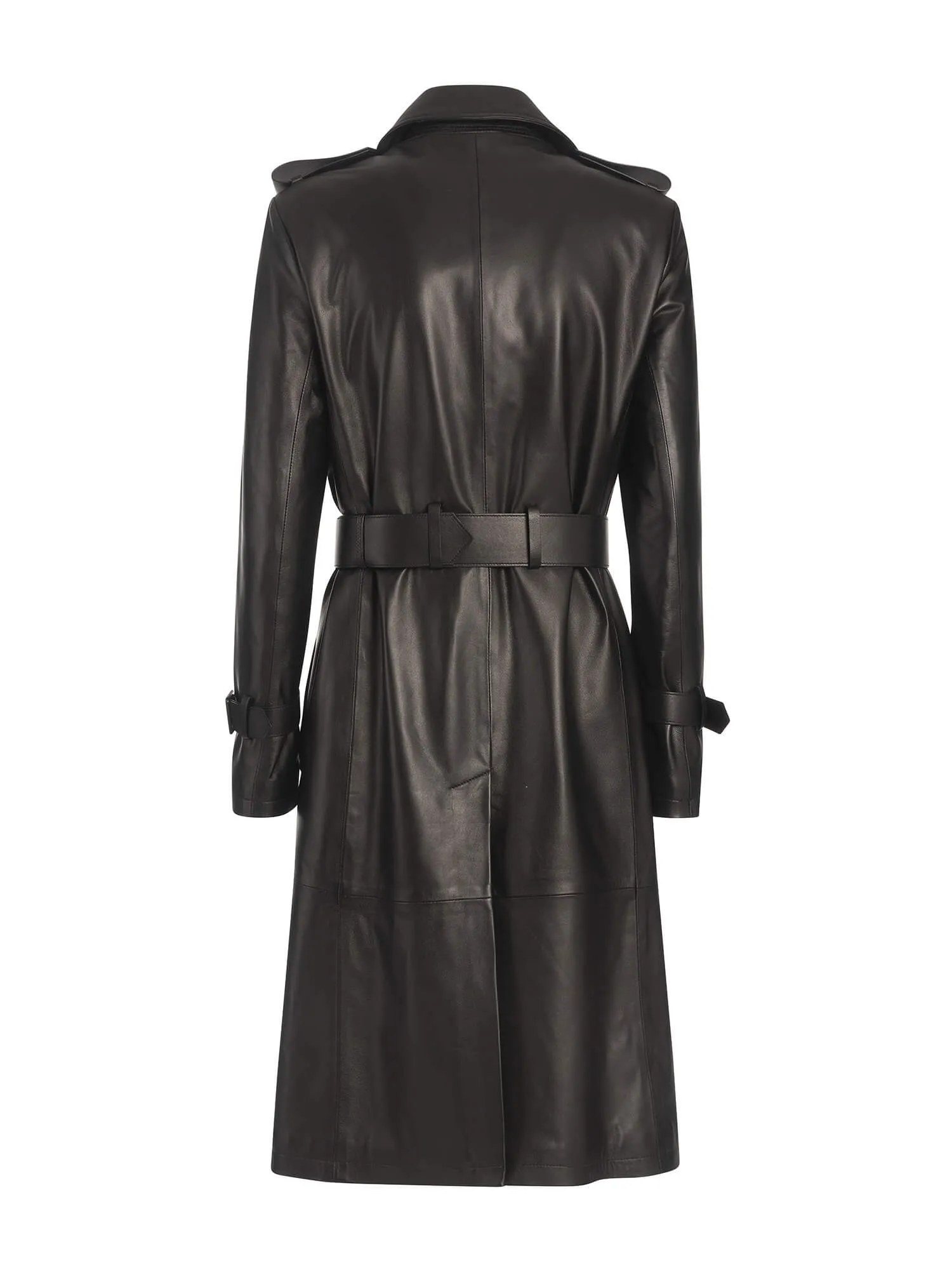 Sandra Italian Lambskin Leather Trench Coat