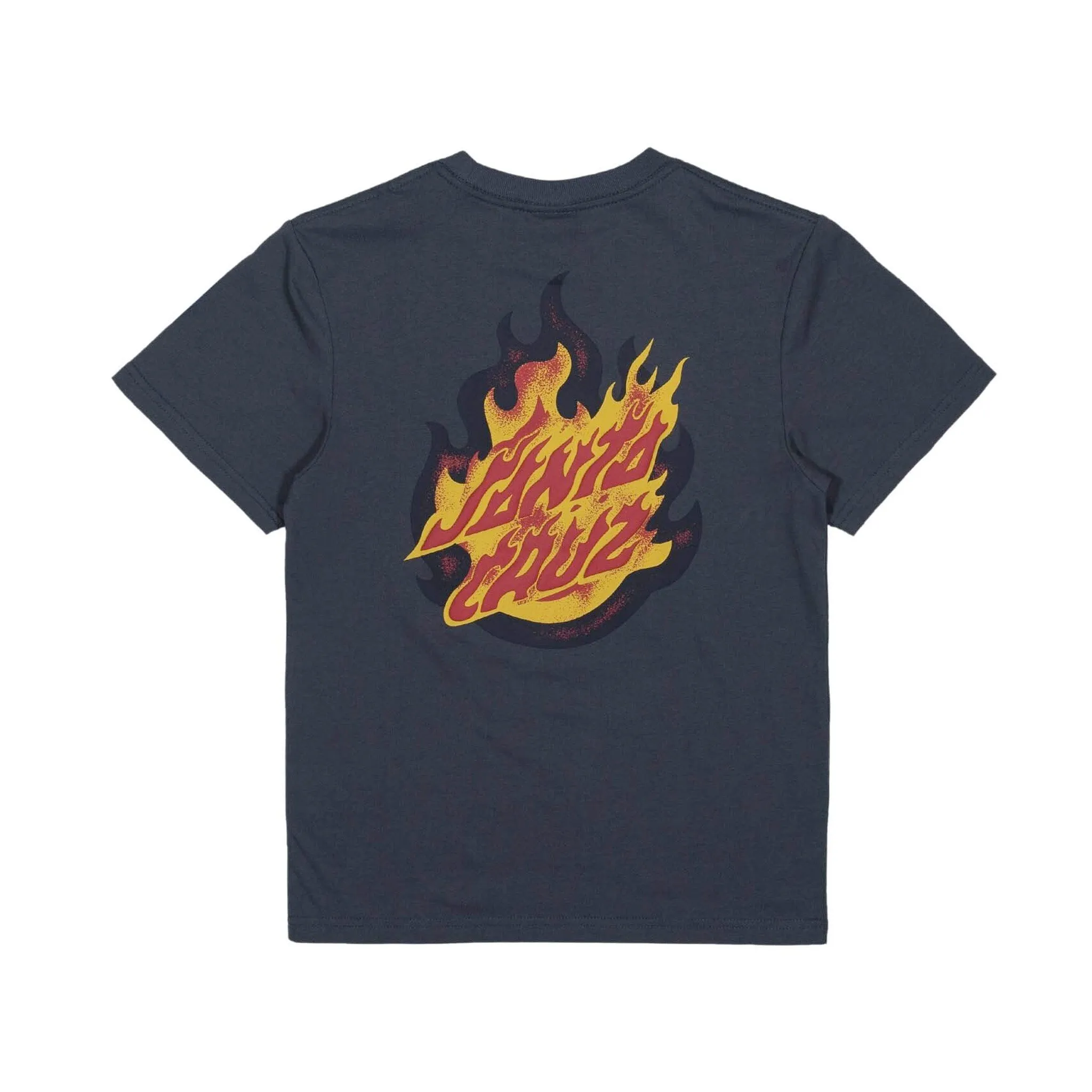 Santa Cruz Ultimate Flame Dot Centre Youth Tee Charcoal