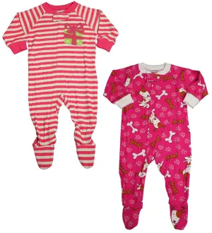 Sara's Prints Baby Infant Girls Long Sleeve Footed Zip Up Sleep Pajama Coverall, 35258