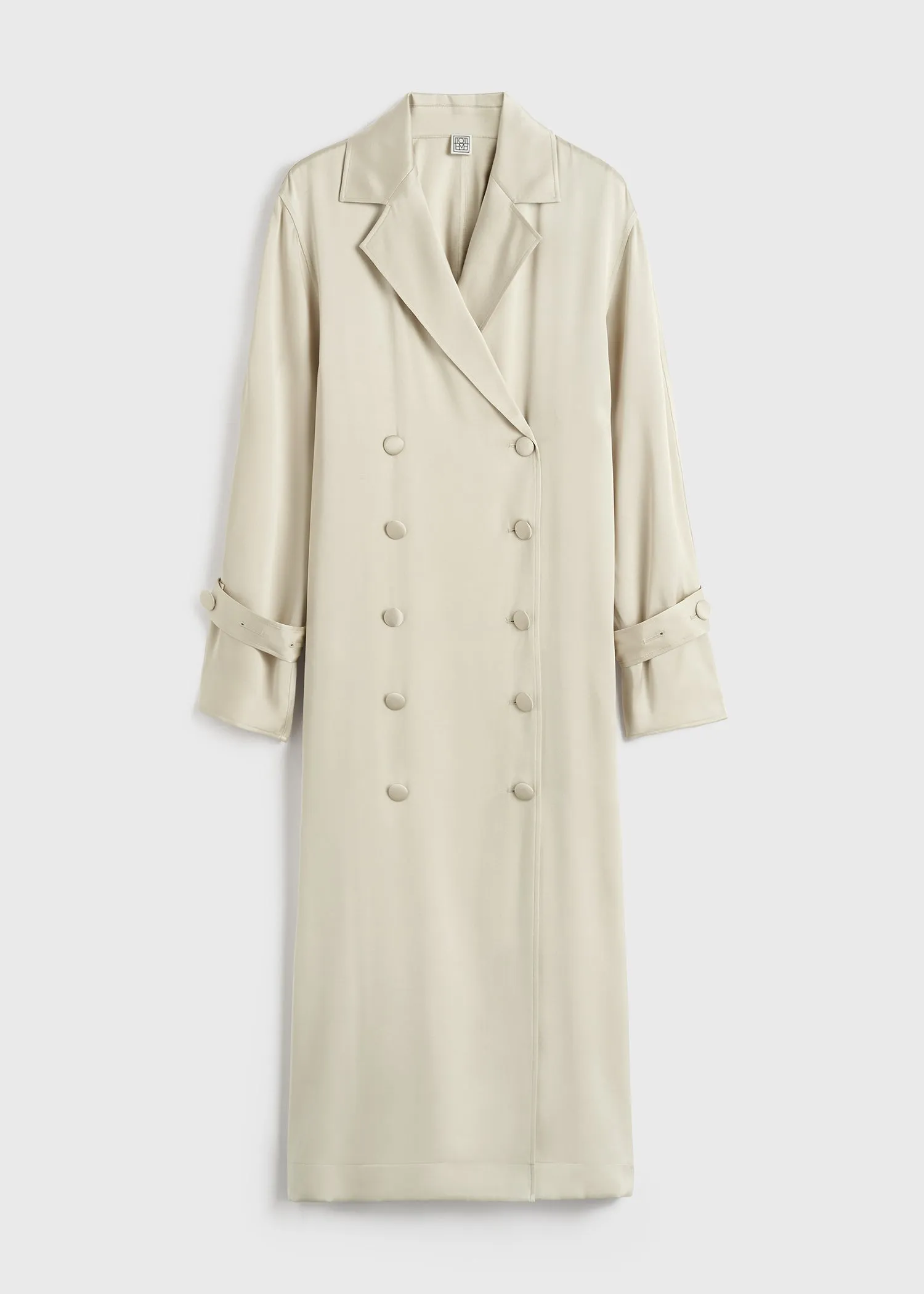 Satin trench dress pearl