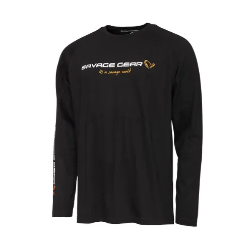 Savage Gear | Signature Logo Long Sleeve T-Shirt | Black Caviar