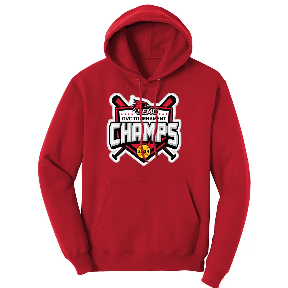 SEMO Redhawks 2024 Softball OVC Tournament Champions Pullover Hoodie