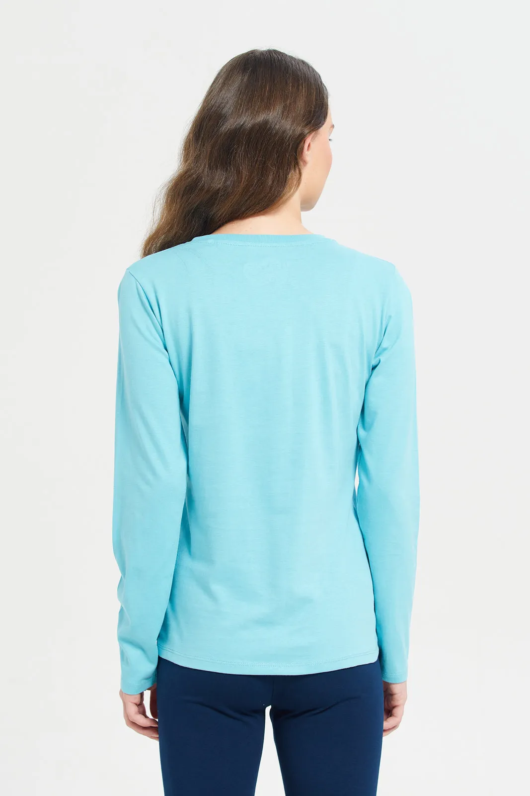 Senior Girls Teal Printed T-Shirt