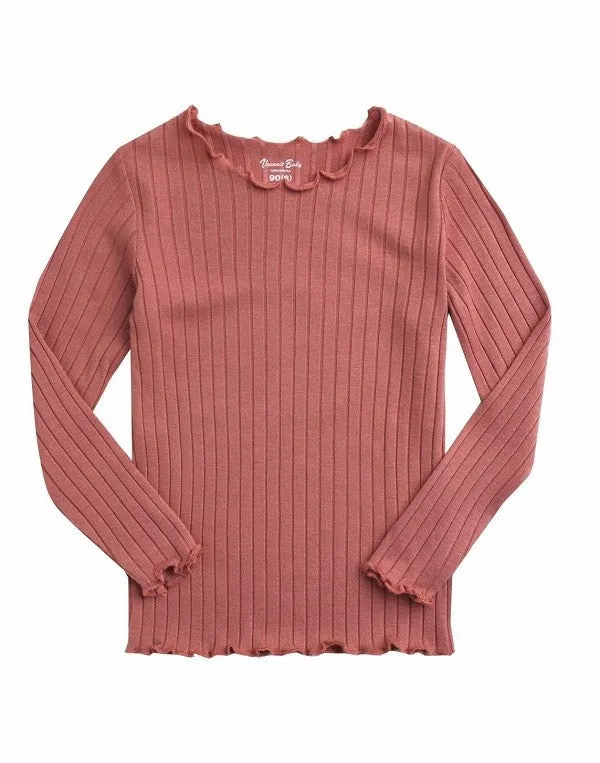 Shirring Dusty Pink Long Sleeve Pajama