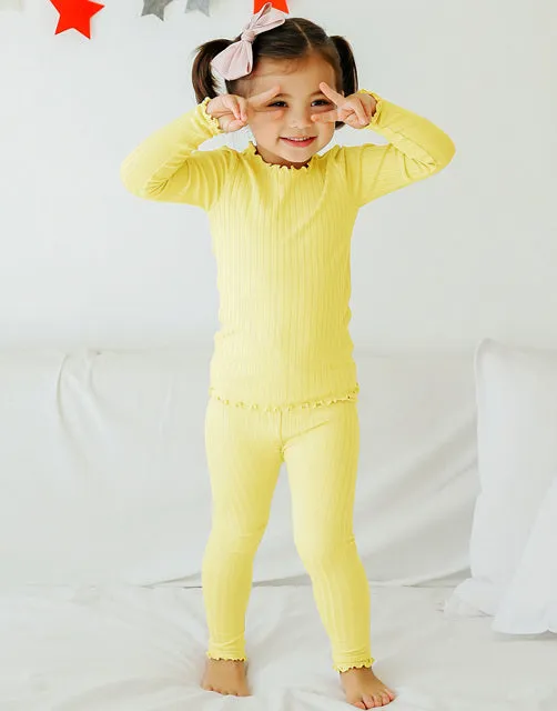 Shirring Lemon Long Sleeve Pajama