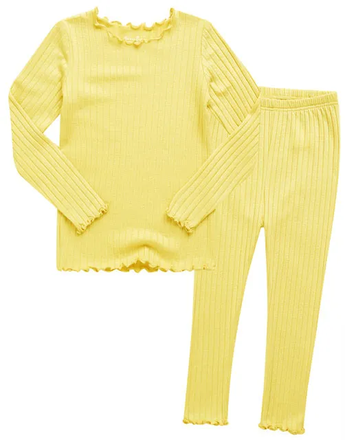 Shirring Lemon Long Sleeve Pajama