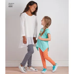 Simplicity Pattern 8566 childs girls tunics leggings