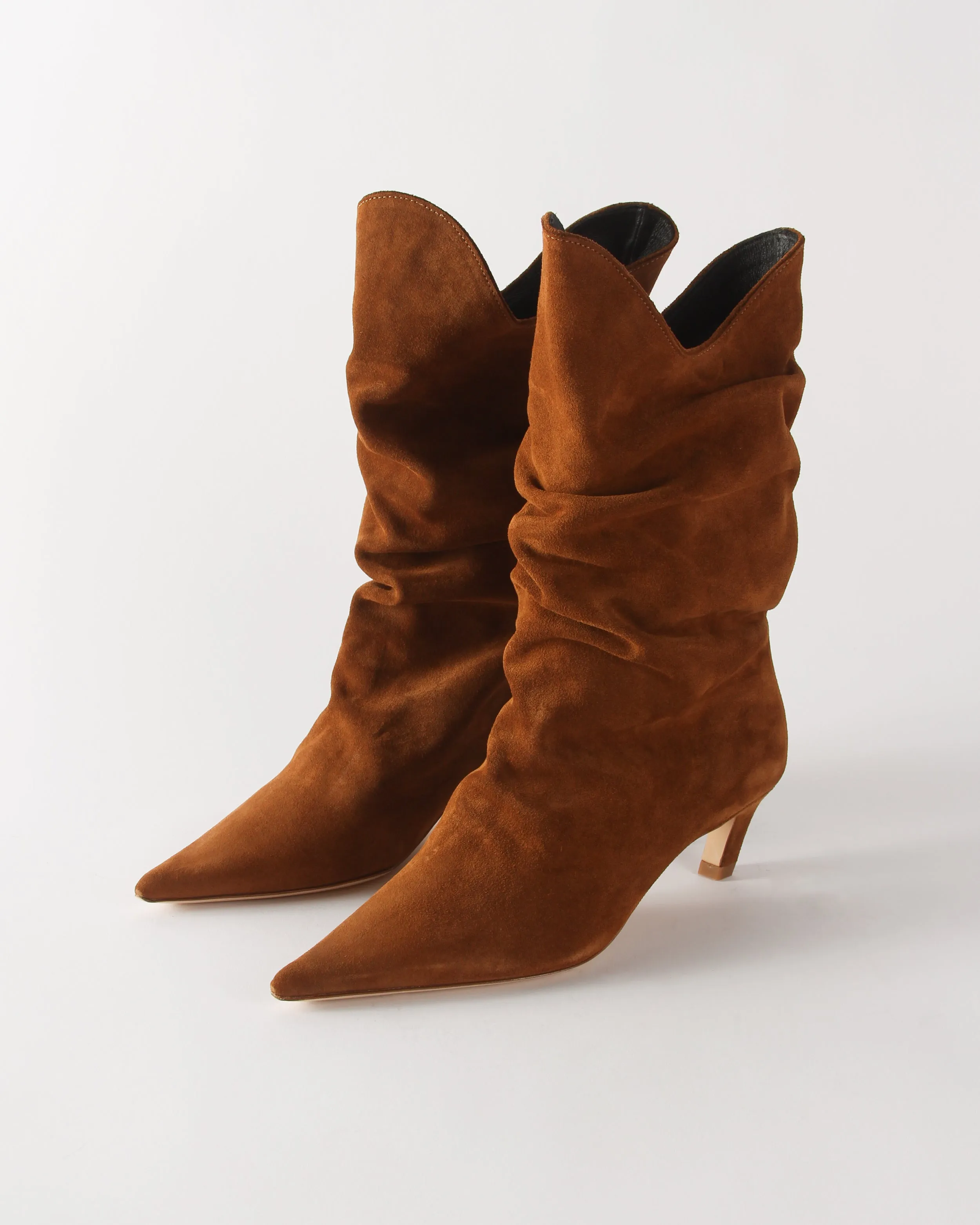 Slouchy Boot Suede Tan