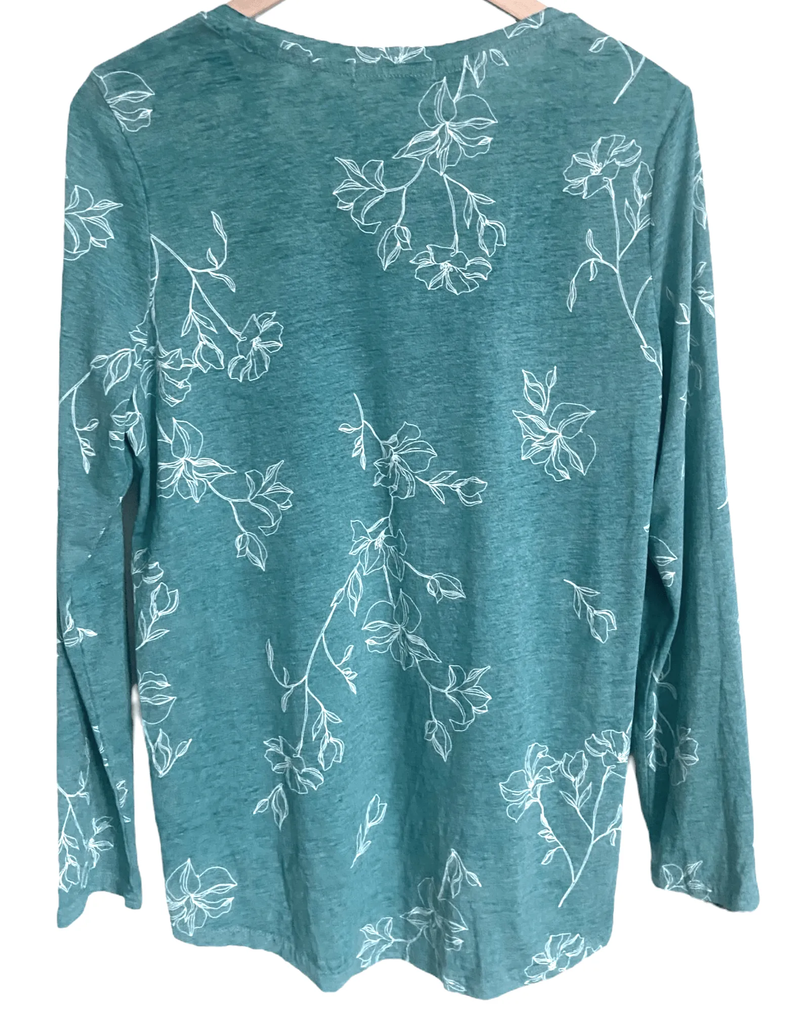 Soft Summer Floral Print Long-Sleeve Tee