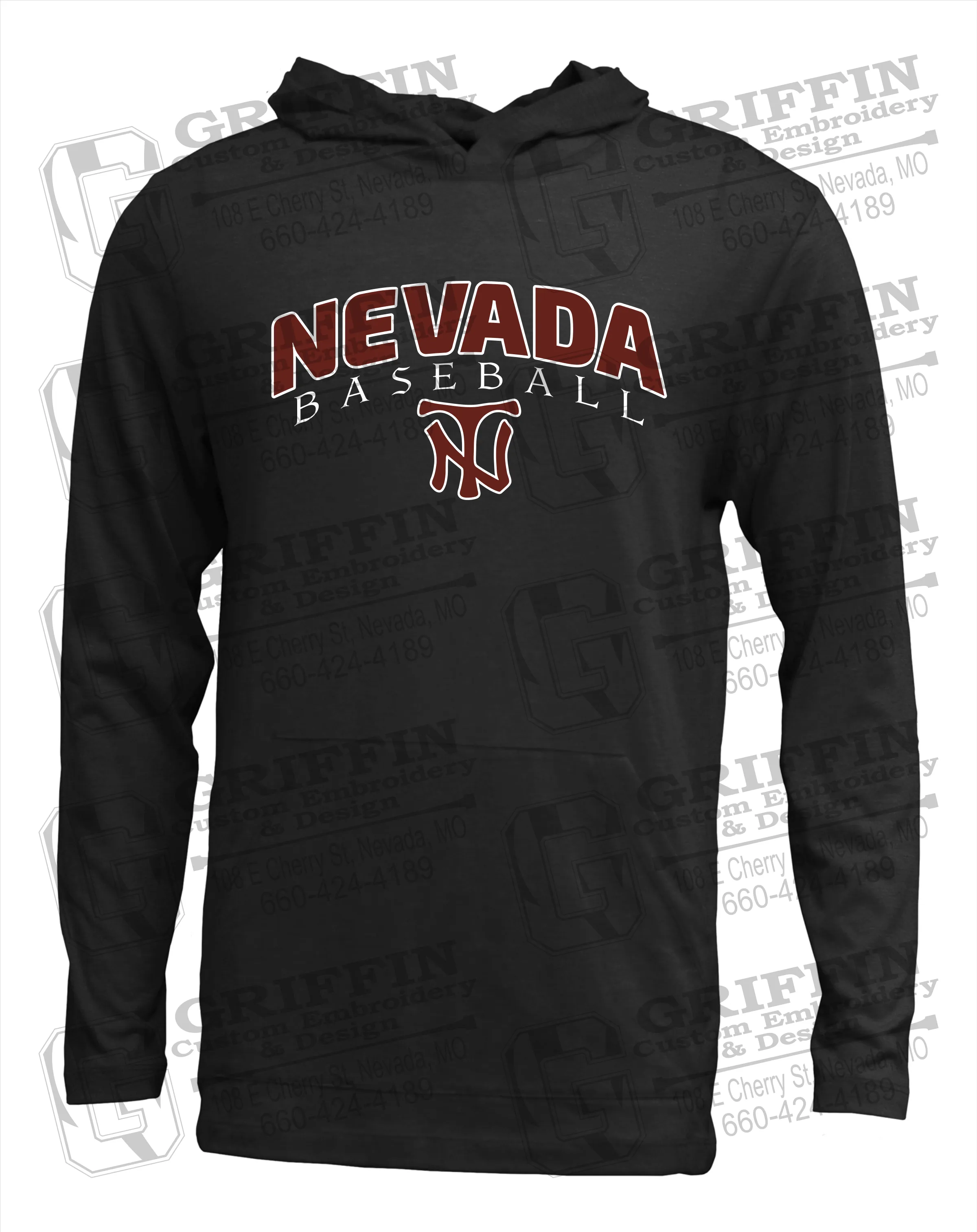 Soft-Tek T-Shirt Hoodie - Baseball - Nevada Tigers 23-J