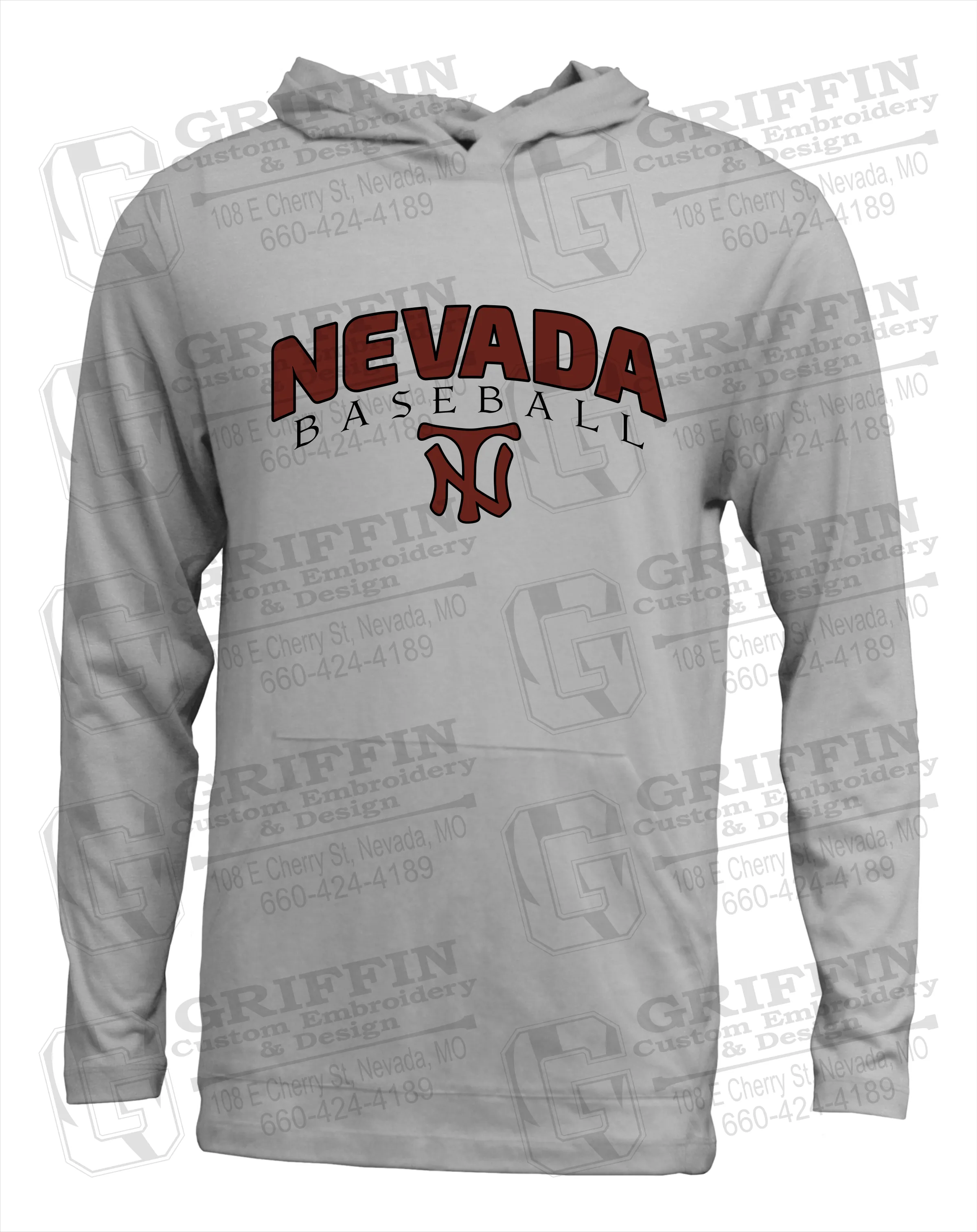 Soft-Tek T-Shirt Hoodie - Baseball - Nevada Tigers 23-J