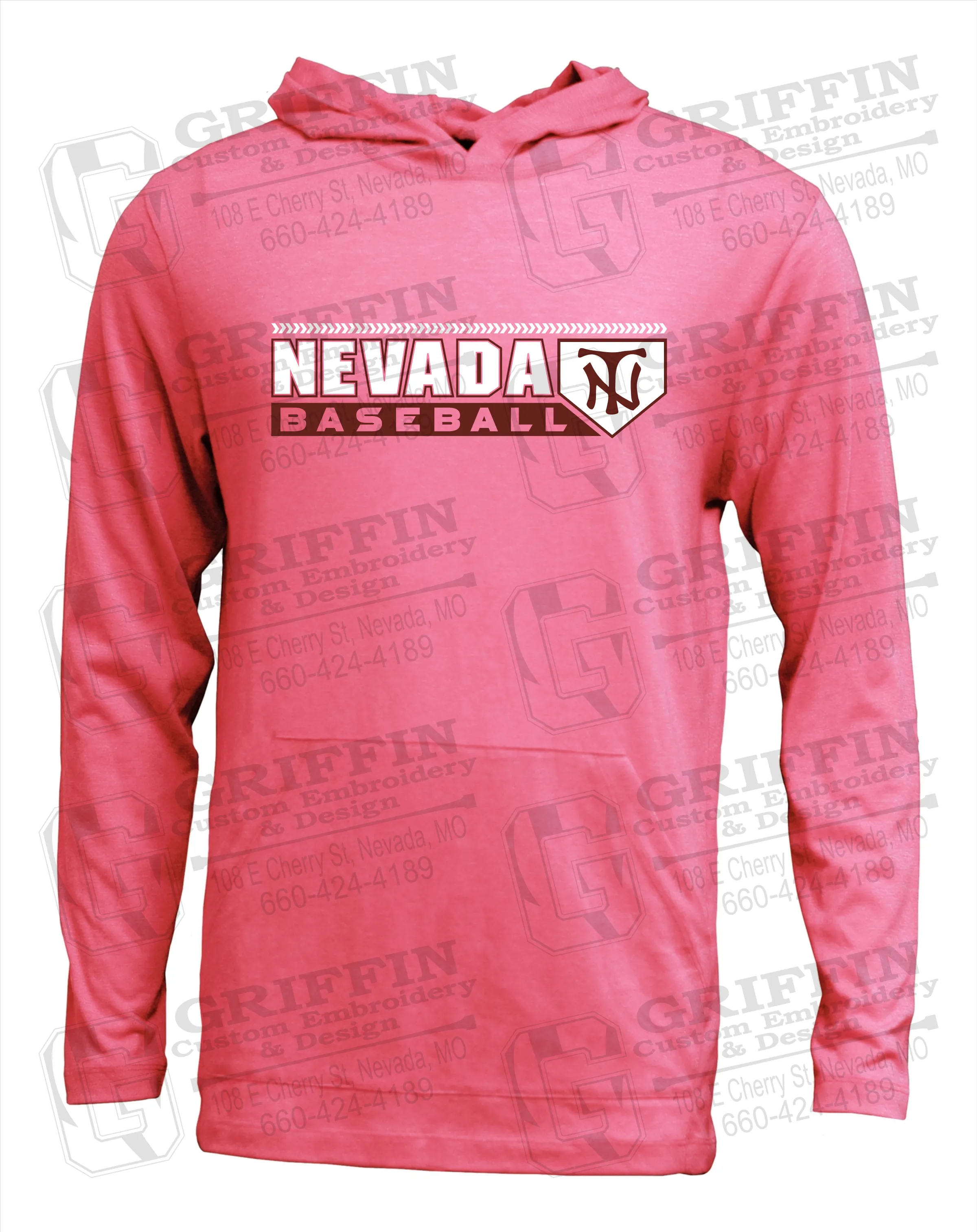 Soft-Tek T-Shirt Hoodie - Baseball - Nevada Tigers 24-Y