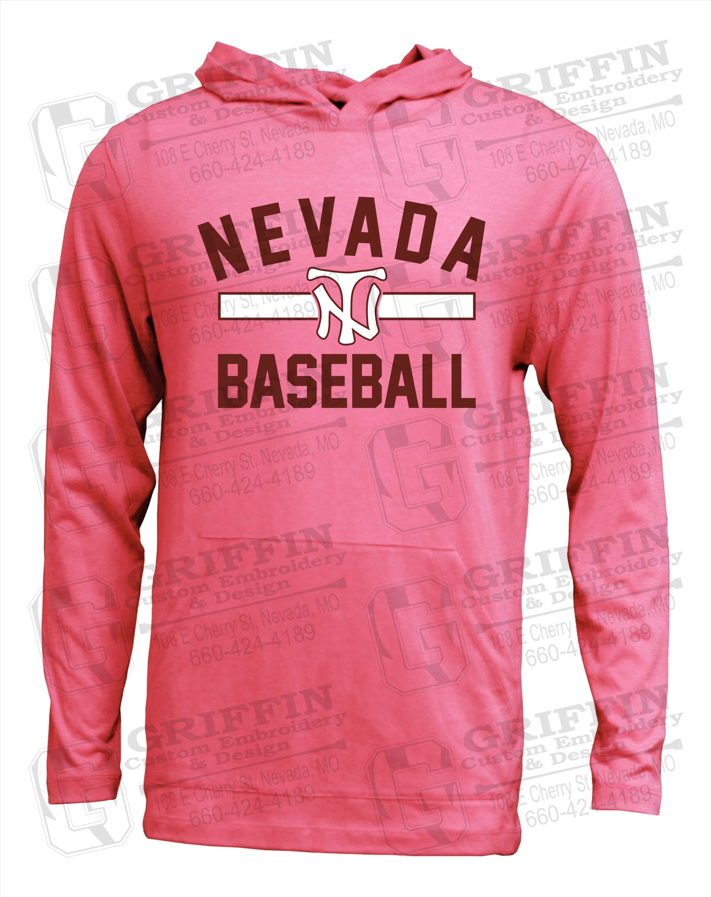 Soft-Tek T-Shirt Hoodie - Baseball - Nevada Tigers 24-Z