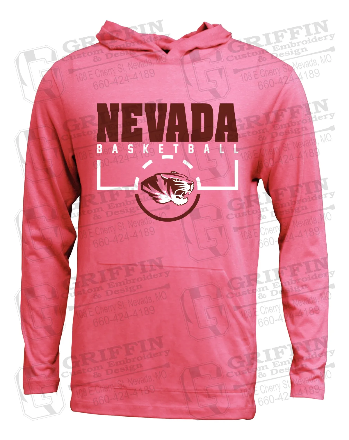 Soft-Tek T-Shirt Hoodie - Basketball - Nevada Tigers 24-P