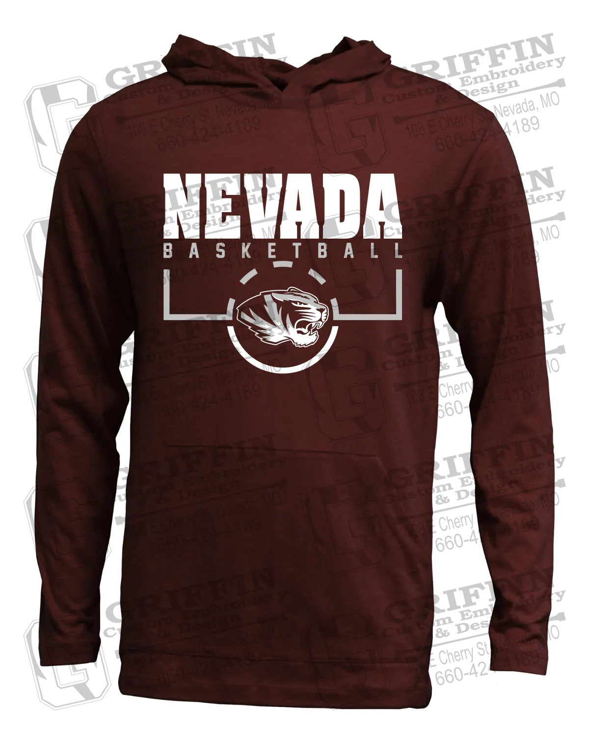 Soft-Tek T-Shirt Hoodie - Basketball - Nevada Tigers 24-P