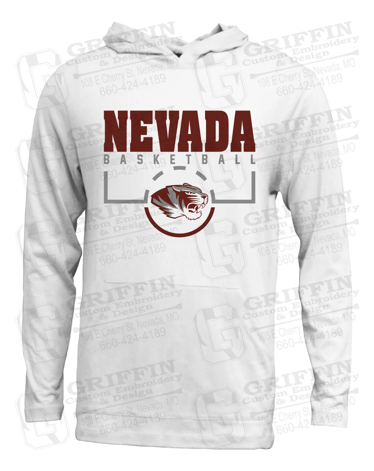 Soft-Tek T-Shirt Hoodie - Basketball - Nevada Tigers 24-P