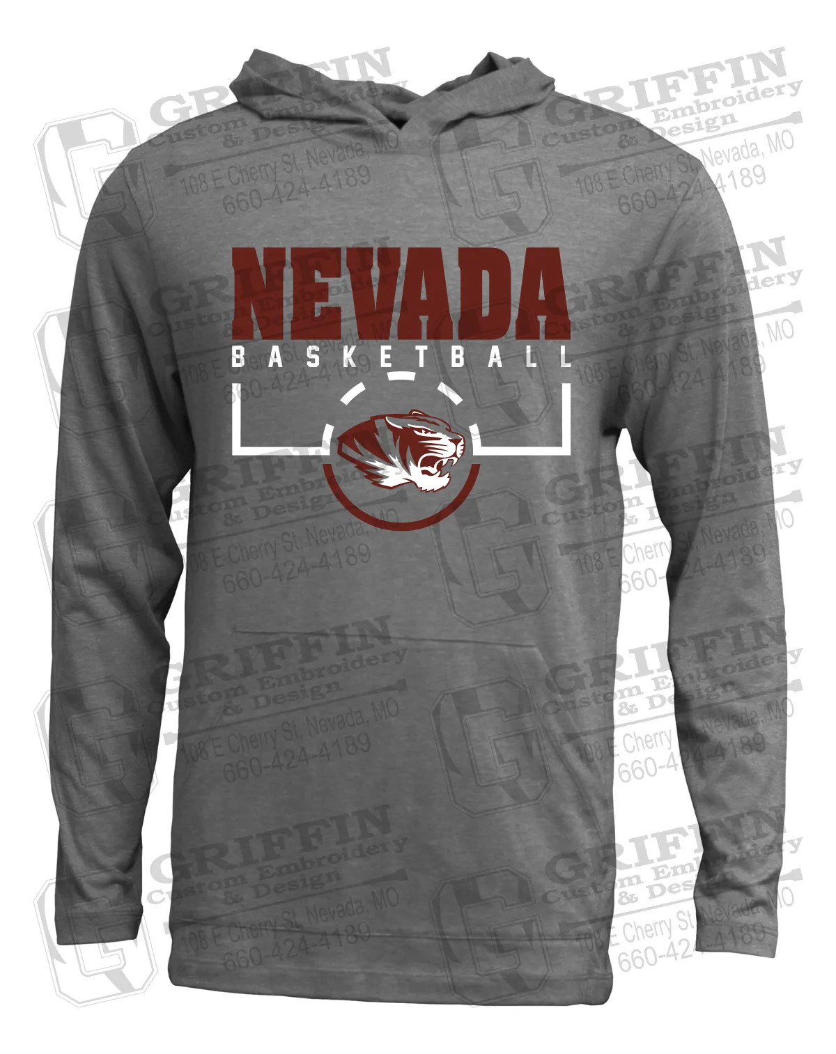 Soft-Tek T-Shirt Hoodie - Basketball - Nevada Tigers 24-P