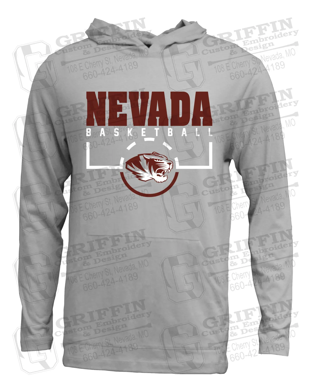 Soft-Tek T-Shirt Hoodie - Basketball - Nevada Tigers 24-P