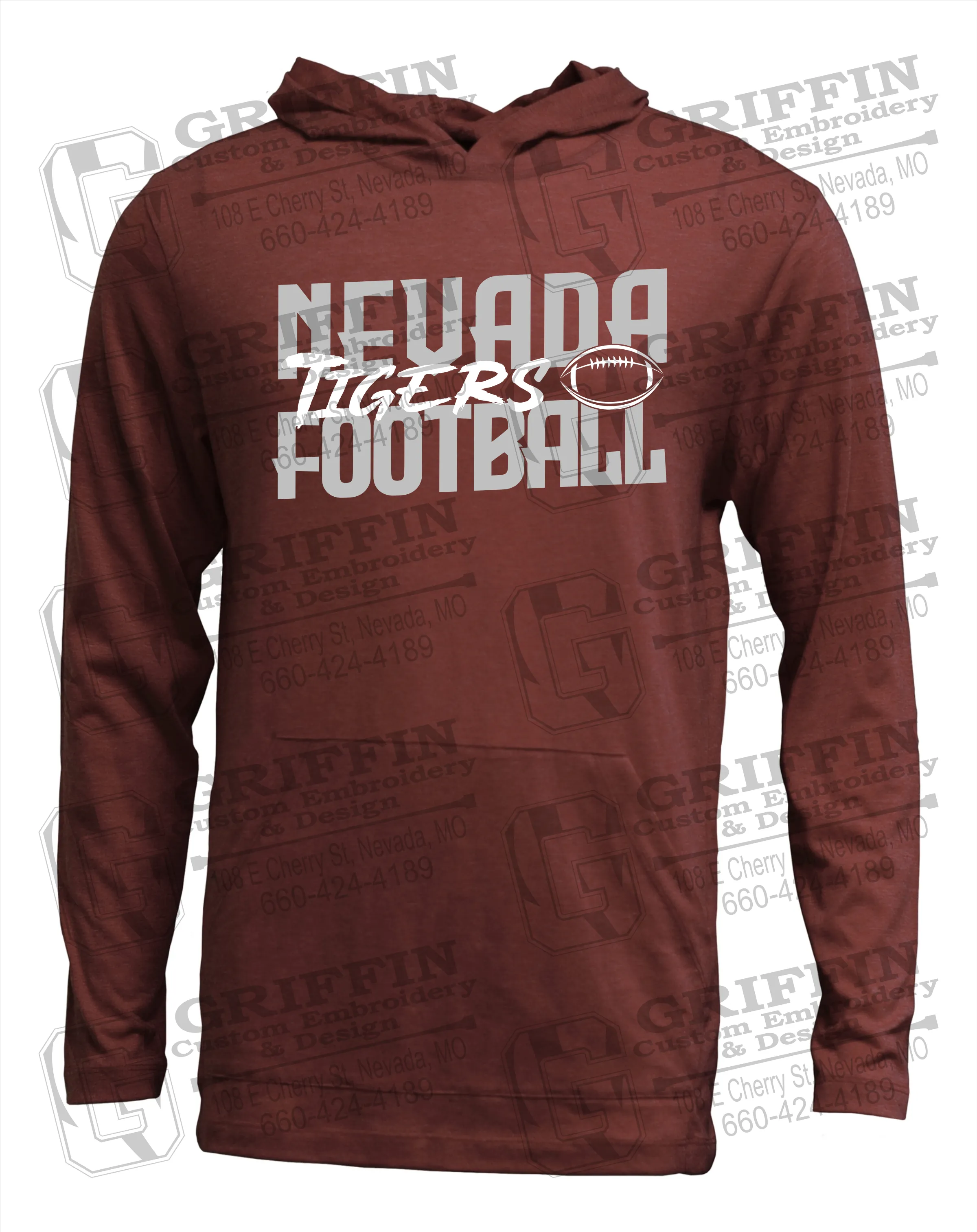 Soft-Tek T-Shirt Hoodie - Football - Nevada Tigers 23-P