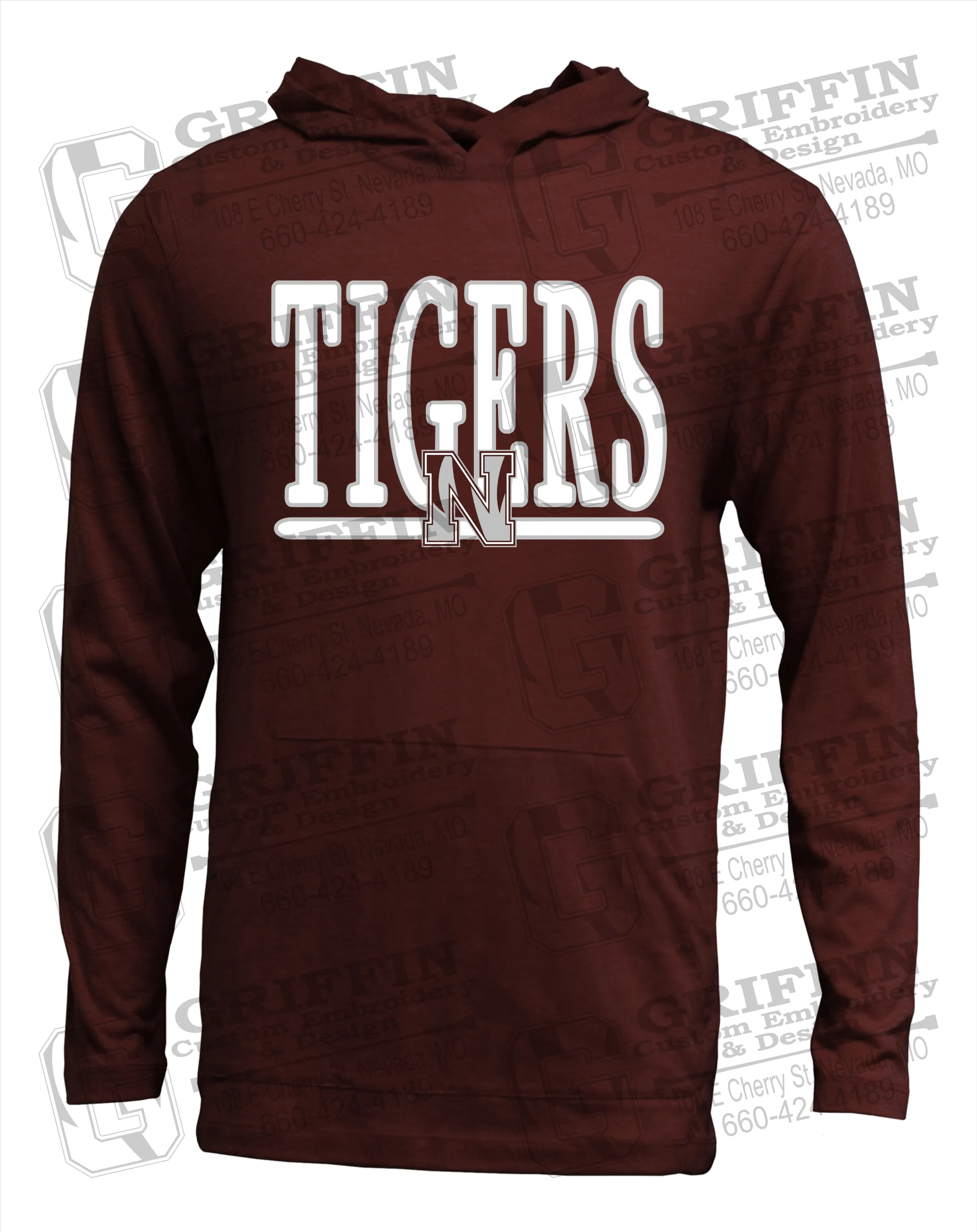 Soft-Tek T-Shirt Hoodie - Nevada Tigers 23-K