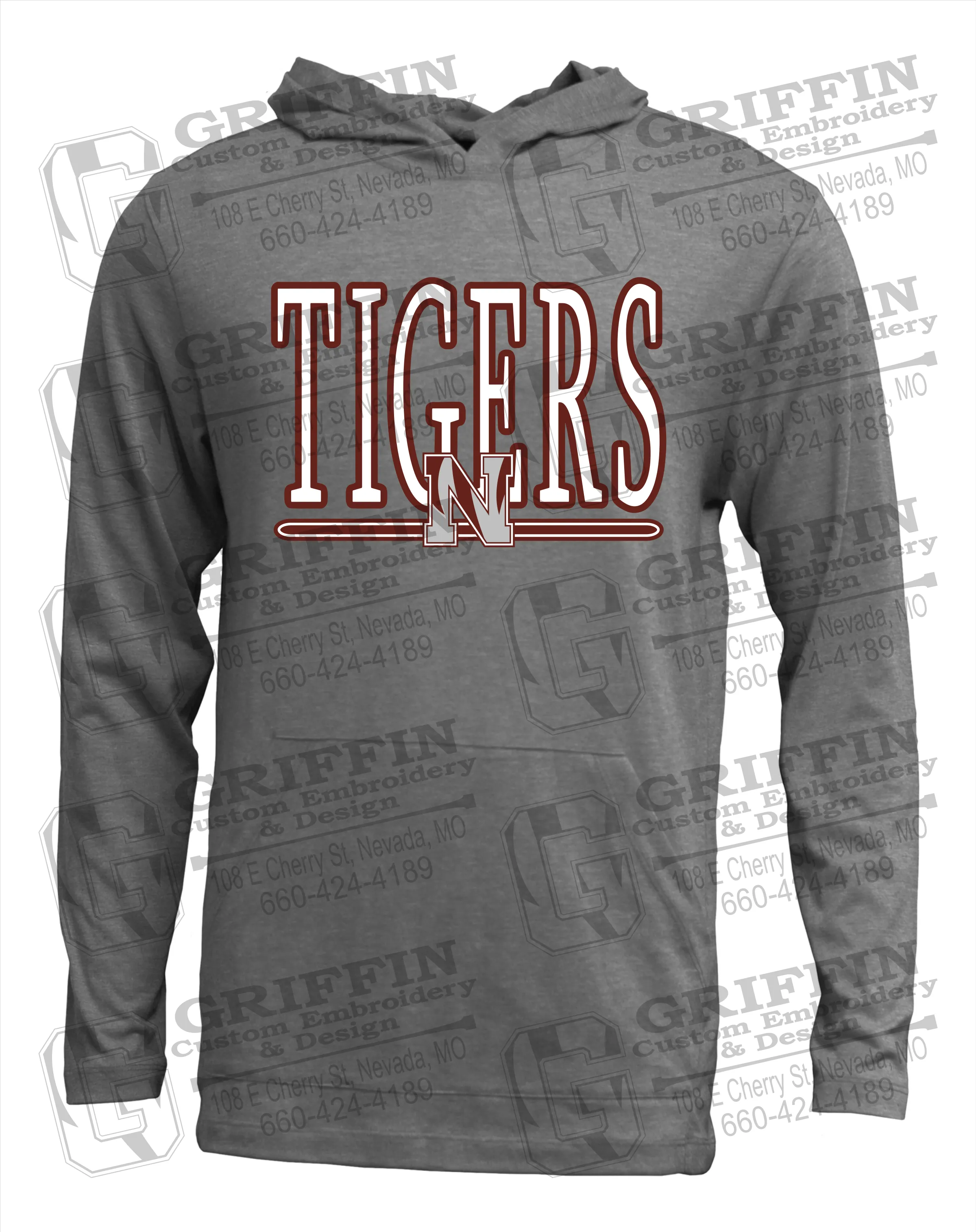 Soft-Tek T-Shirt Hoodie - Nevada Tigers 23-K